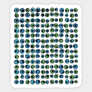 Green Blue Eyes Modern Decorative Abstract Mosaic Dots Pattern Night Sticker